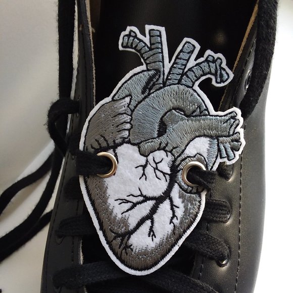 greenirishmoon Accessories - Gothic shoe charm   heart roller skates shoelace lock patch charm